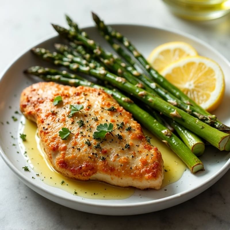 Crispy Lemon-Herb Chicken with Roasted Asparagus