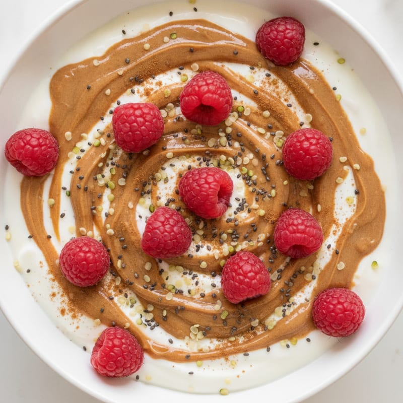 Greek Yogurt Peanut Butter Swirl Bowl