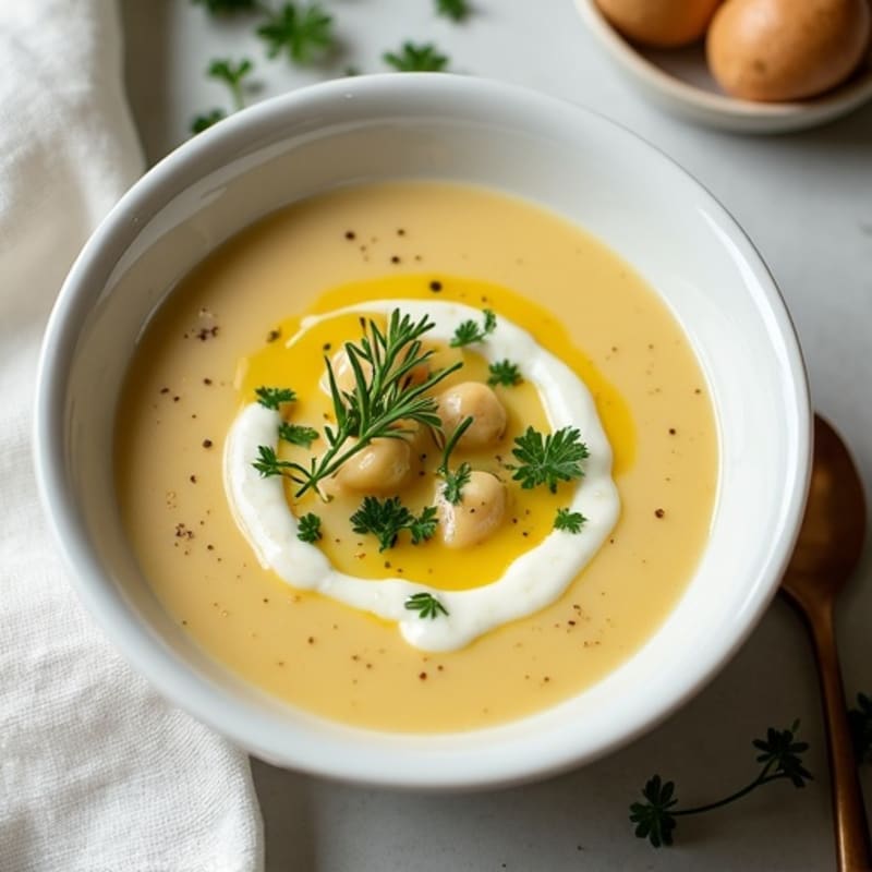 Silky Potato Leek Soup with Fresh Herbs
