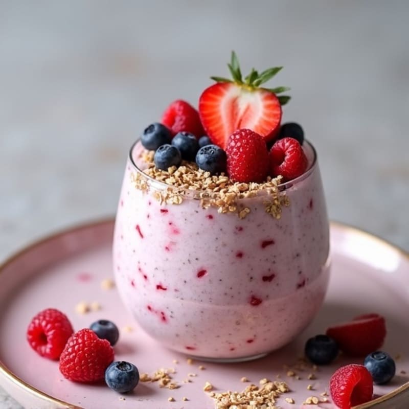 Creamy Berry Protein Overnight Oats