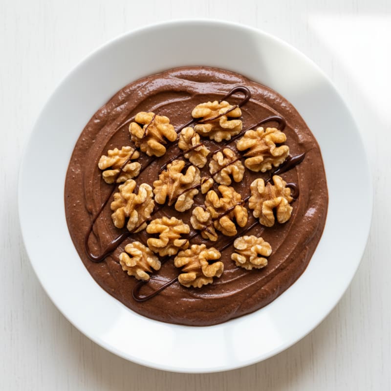Silky Chocolate Protein Pudding with Toasted Walnuts