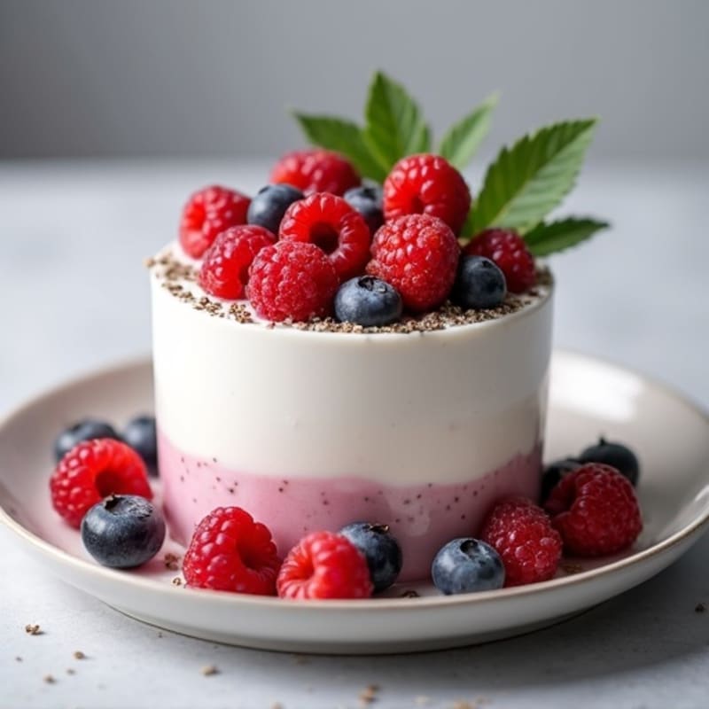 Silky Greek Yogurt Protein Pudding with Berries
