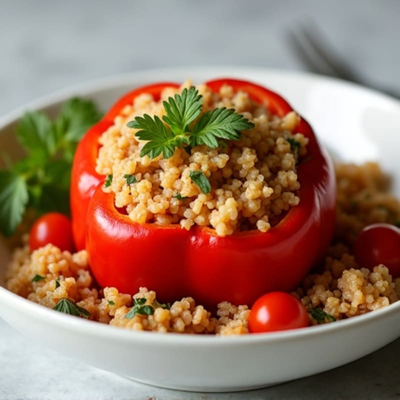 Hearty Lean Ground Turkey and Quinoa Stuffed Bell Peppers
