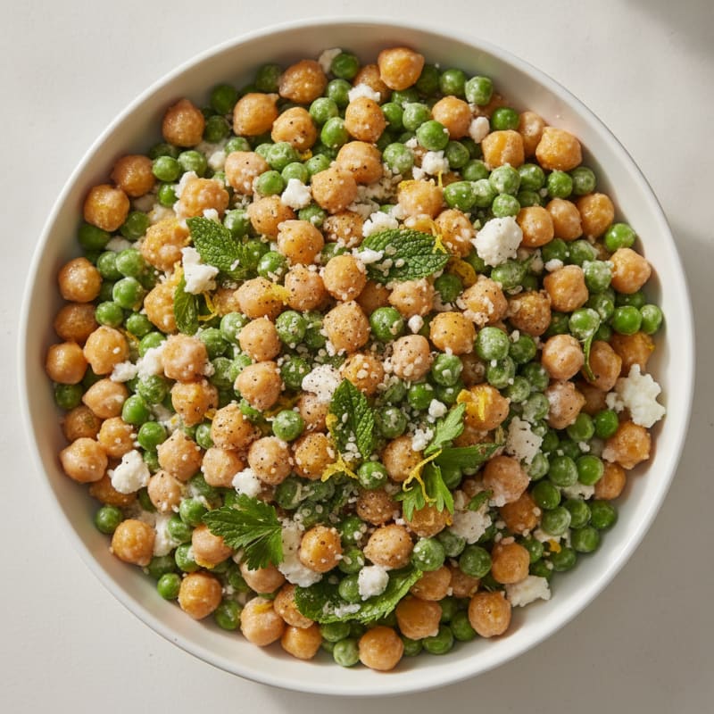 Lemon-Herb Chickpea and Pea Salad