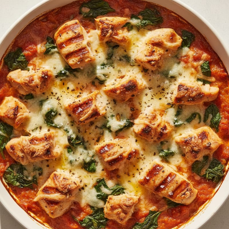 Garlic Chicken and Spinach Bake
