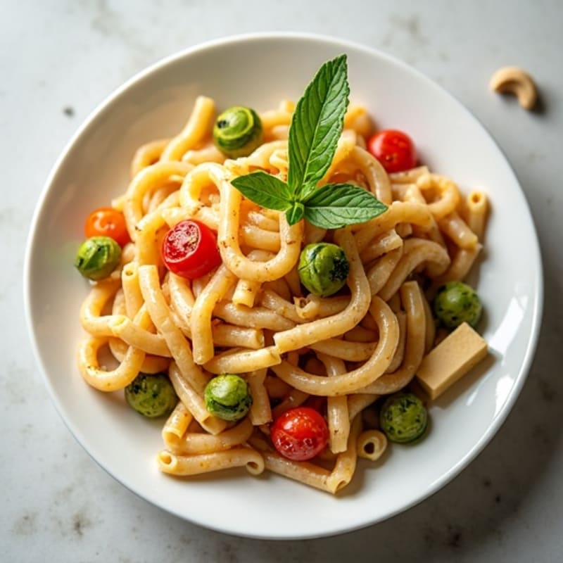 Creamy Cashew Alfredo Pasta with Roasted Vegetables