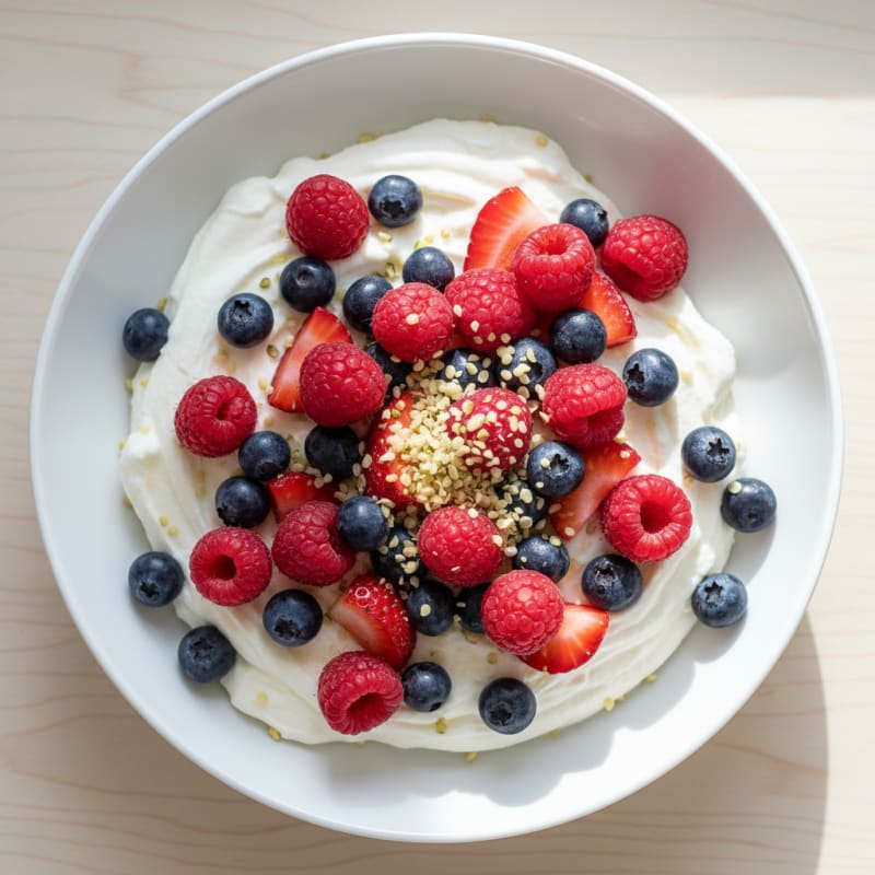 Silky Protein Yogurt Bowl with Mixed Berries