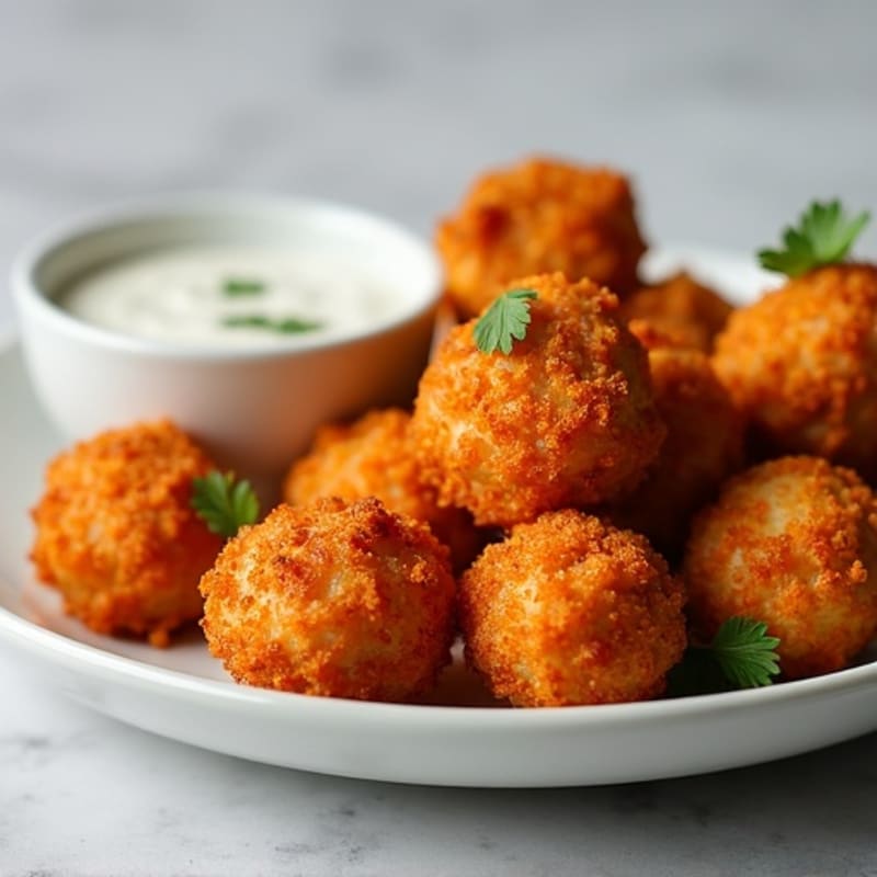 Crispy Buffalo Chicken Bites with Greek Yogurt Ranch