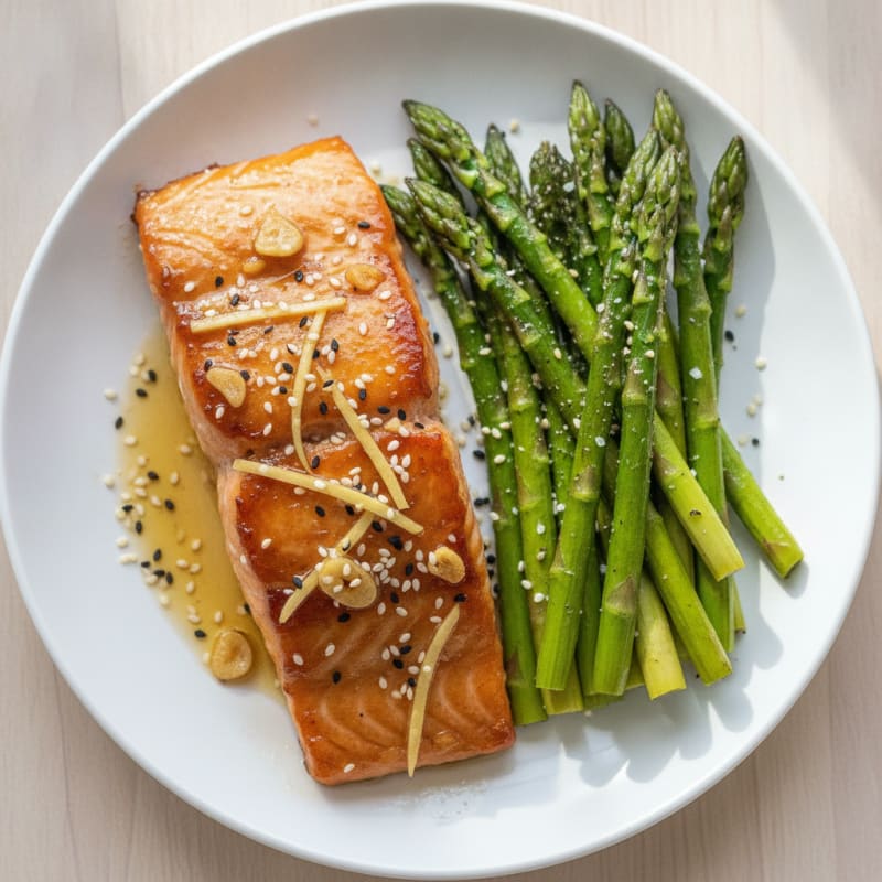 Teriyaki Glazed Salmon with Roasted Asparagus