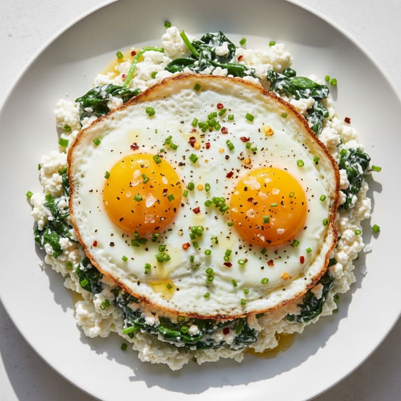 Savory Fried Eggs with Cottage Cheese