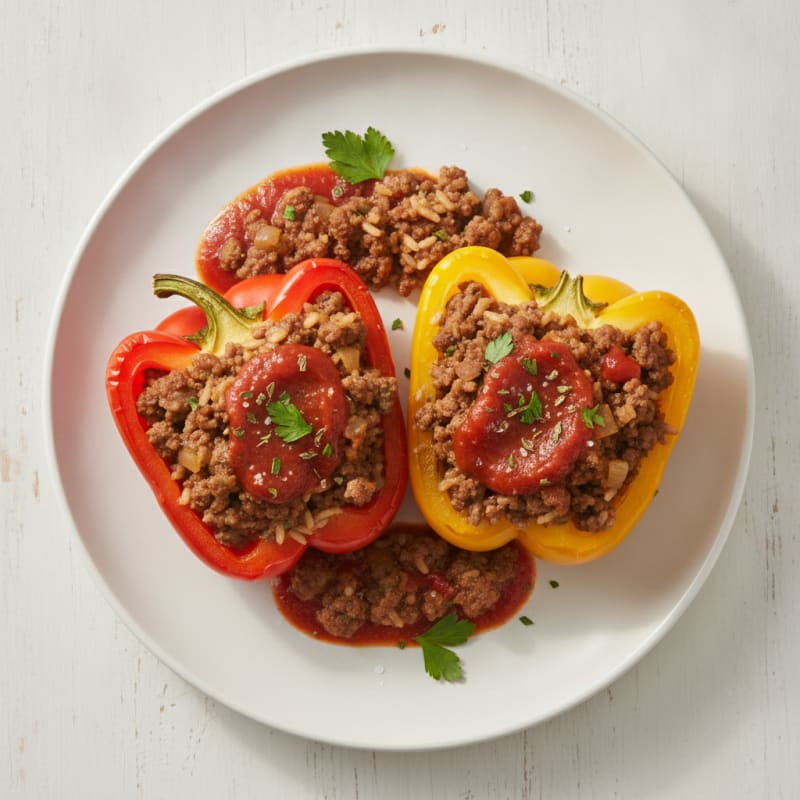 Beef and Rice Stuffed Bell Peppers