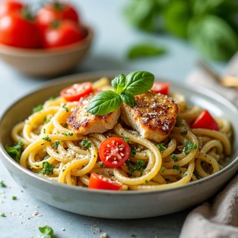 Healthy Chicken Pesto Whole Wheat Pasta