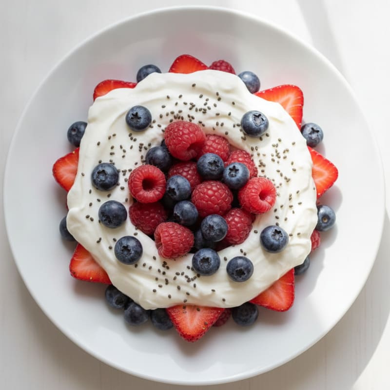Greek Yogurt Protein Parfait with Mixed Berries