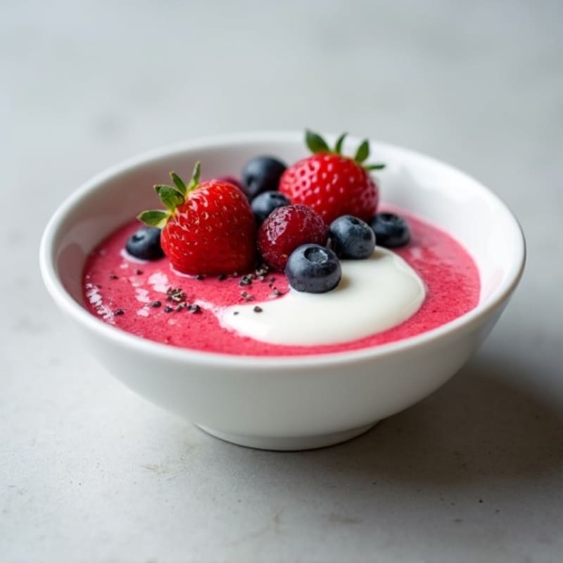 Silky Greek Yogurt Protein Pudding with Mixed Berries