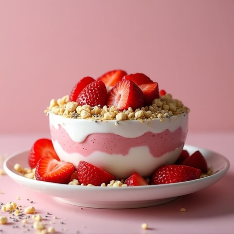 Protein-Packed Greek Yogurt Strawberry Shortcake Bowl