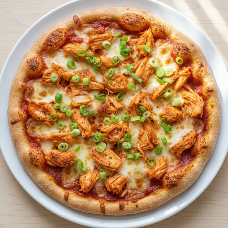Buffalo Chicken Pizza with Scallions