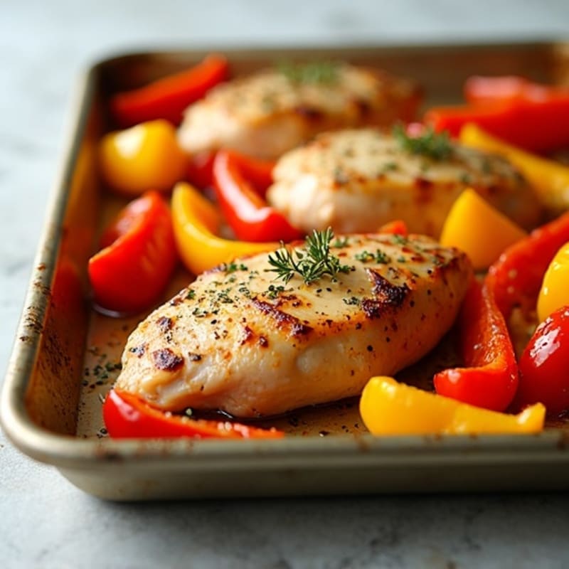 Sheet Pan Roasted Chicken and Bell Peppers