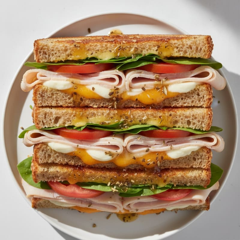 Gourmet Triple-Decker Turkey and Sharp Cheddar Melt