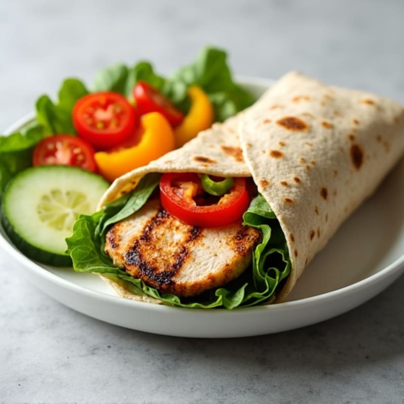Fresh Grilled Chicken and Crunchy Veggie Wrap