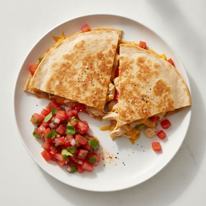 Cheesy Chicken Quesadillas with Salsa