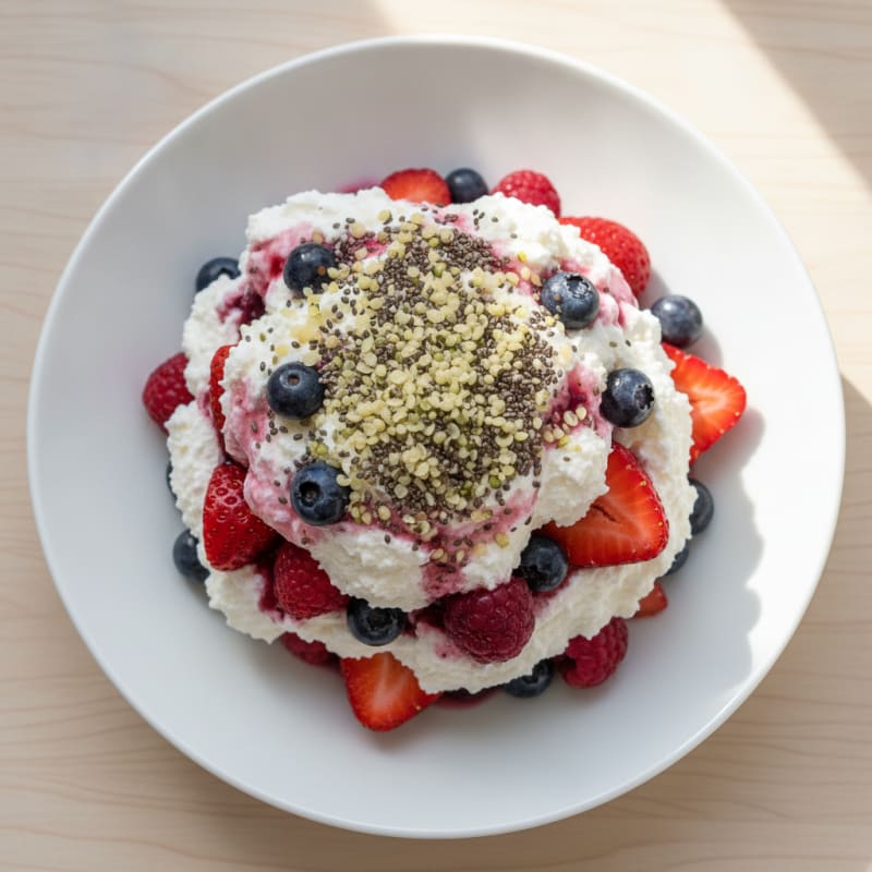 Greek Yogurt Protein Parfait with Mixed Berries