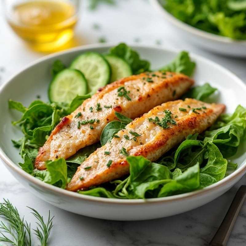 Flaky Sardines with Fresh Greens and Lemon-Dill Dressing