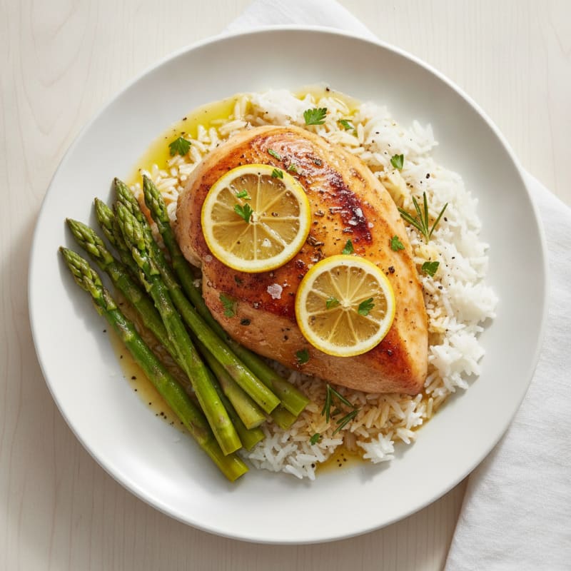 Lemon Herb Roasted Chicken with Rice
