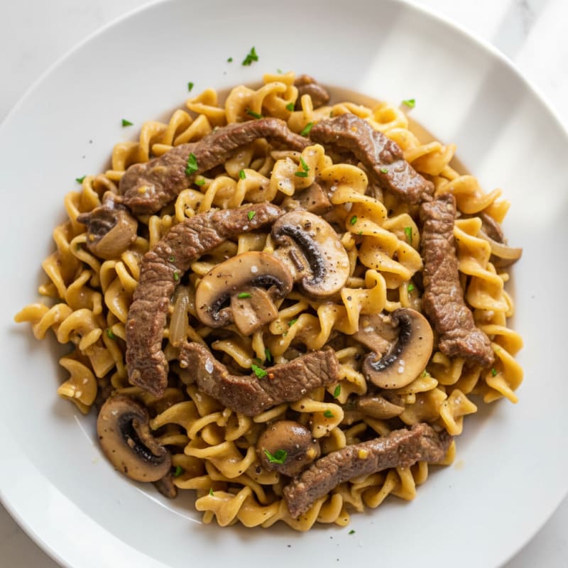 Classic Beef Stroganoff with Egg Noodles