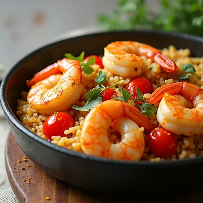 Saffron-Spiced Shrimp and Seafood Rice Skillet
