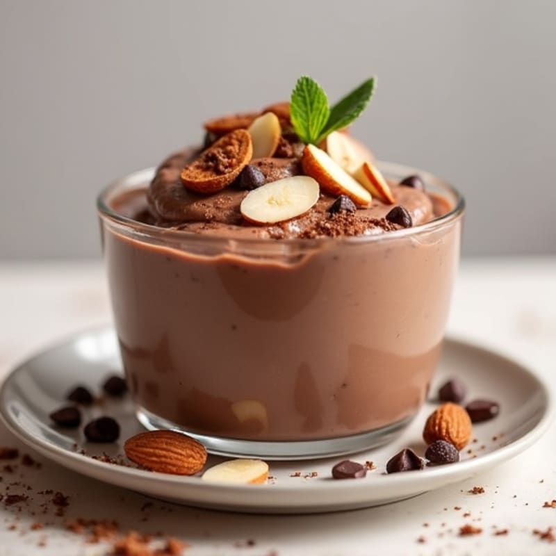 Silky Chocolate Protein Pudding with Almonds