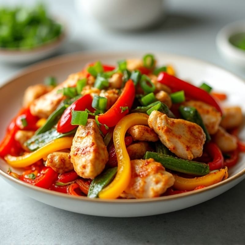 Honey-Garlic Chicken Stir-Fry with Rainbow Peppers