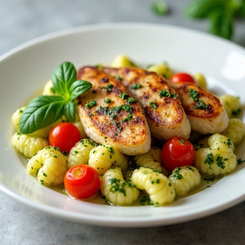 Pan-Seared Cauliflower Gnocchi with Fresh Basil Pesto