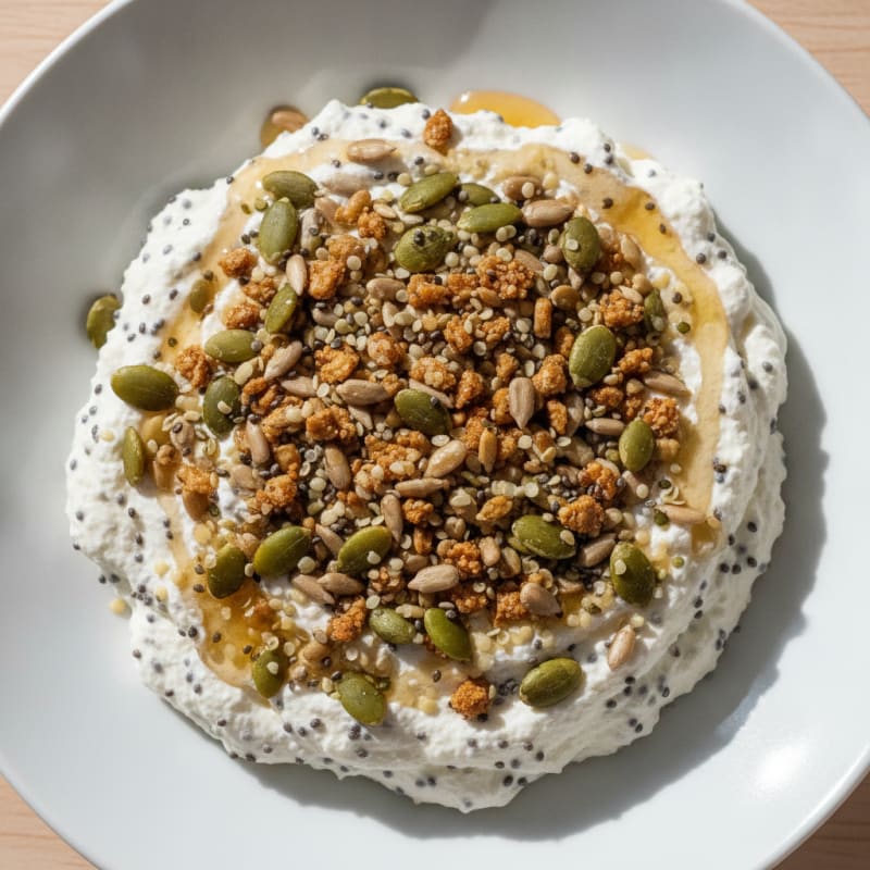 Silky Greek Yogurt Protein Mousse with Mixed Seeds
