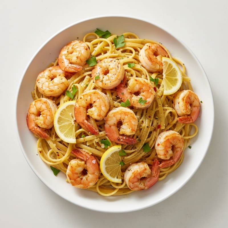 Garlic Butter Shrimp Scampi with Linguine