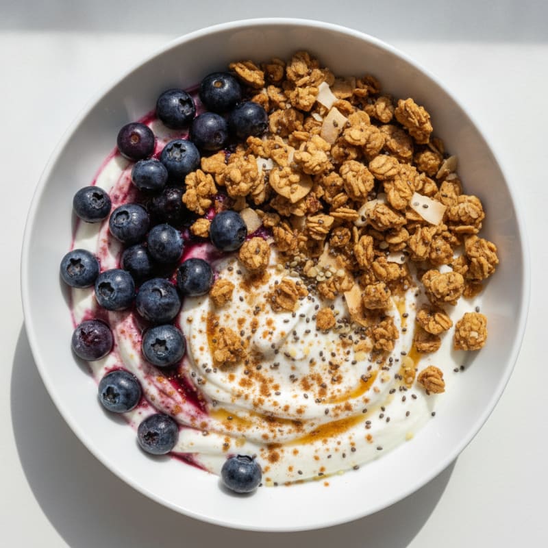 Blueberry Yogurt with Granola Crunch