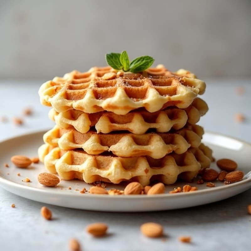 Protein-Packed Almond-Coconut Waffles with Maple Nut Butter