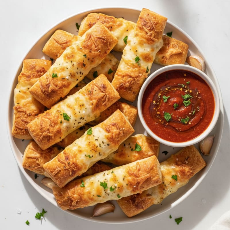 Cheesy Garlic Breadsticks with Marinara