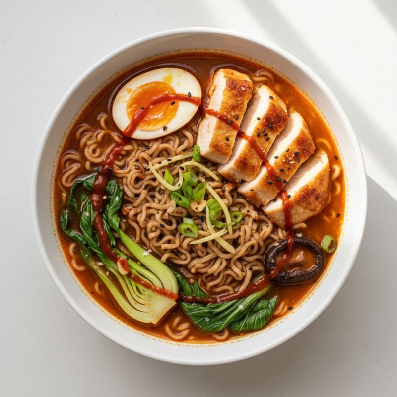 Sriracha Chicken Ramen Soup