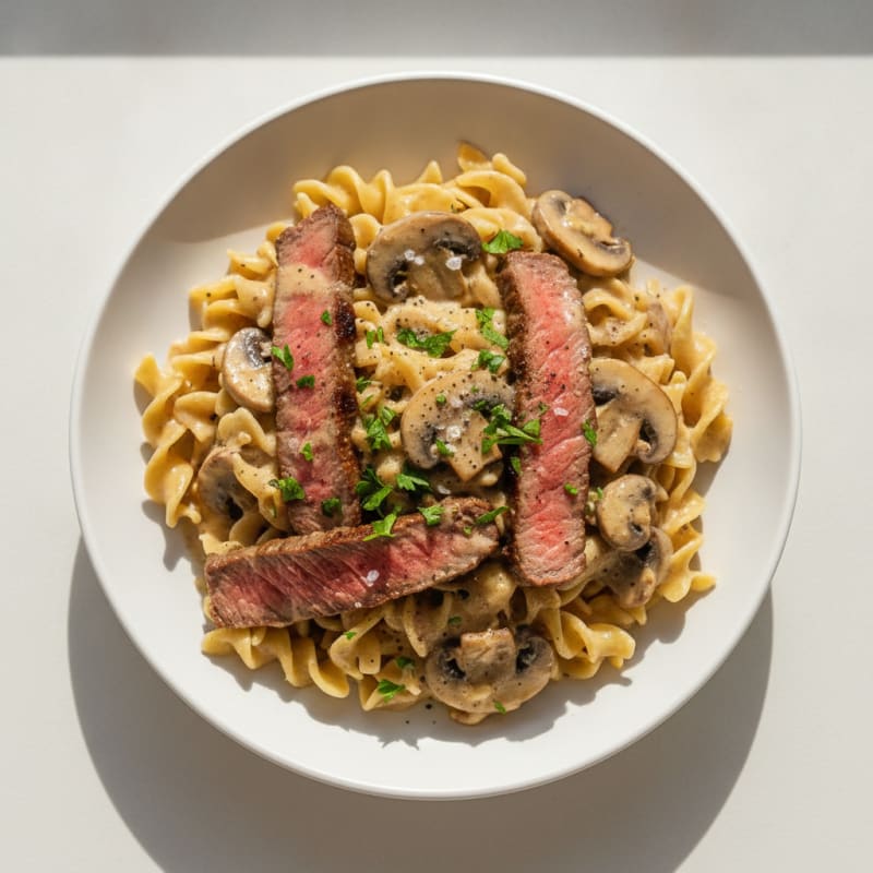 Beef Stroganoff with Egg Noodles