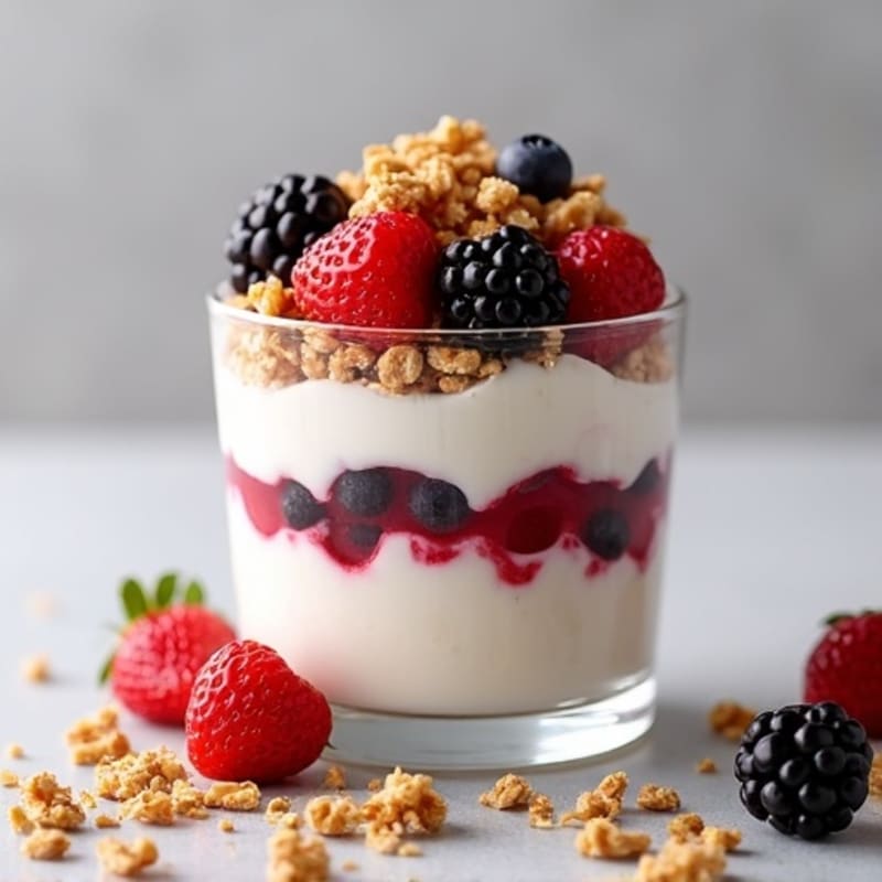Greek Yogurt Protein Parfait with Mixed Berries
