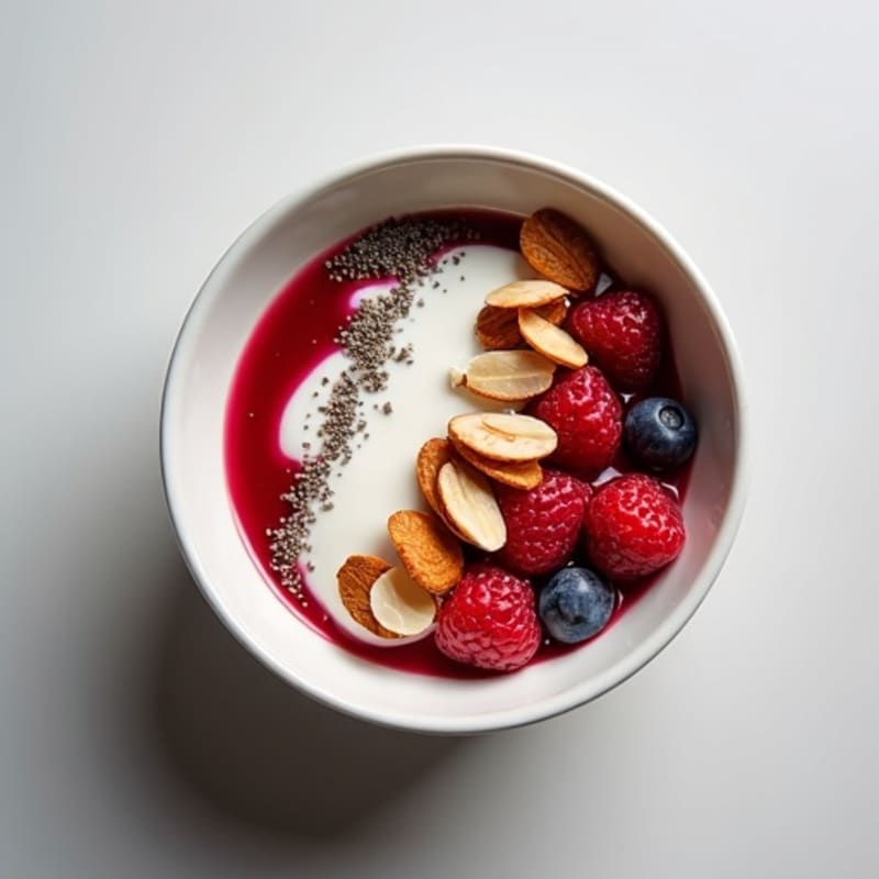 Creamy Greek Yogurt with Fresh Berries and Crunchy Almonds
