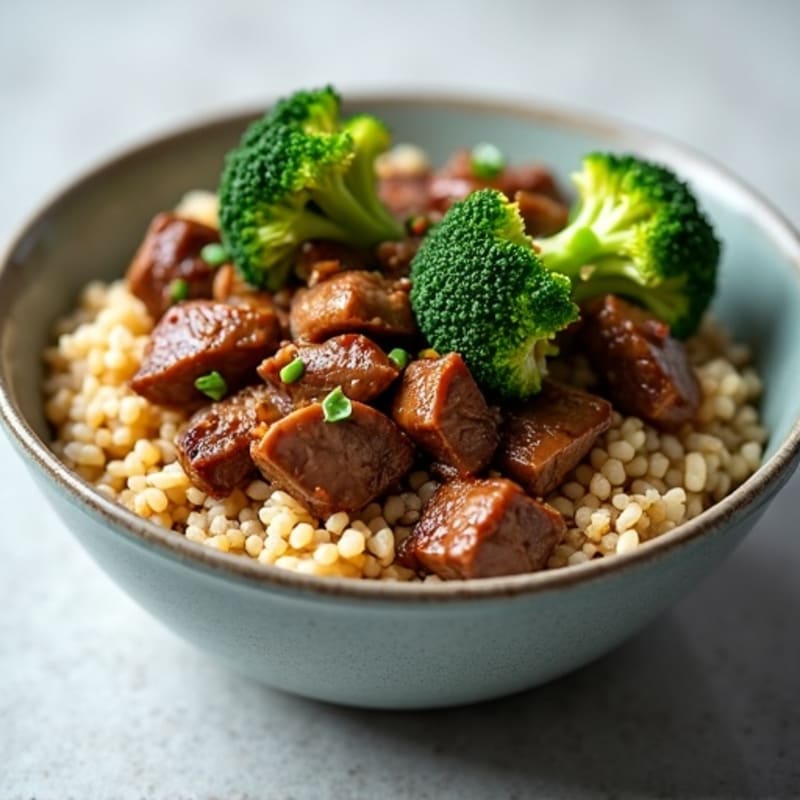 Ginger-Garlic Beef and Broccoli Rice Bowl