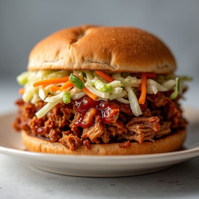 Tender Slow Cooked BBQ Pulled Pork Sandwiches with Crunchy Slaw