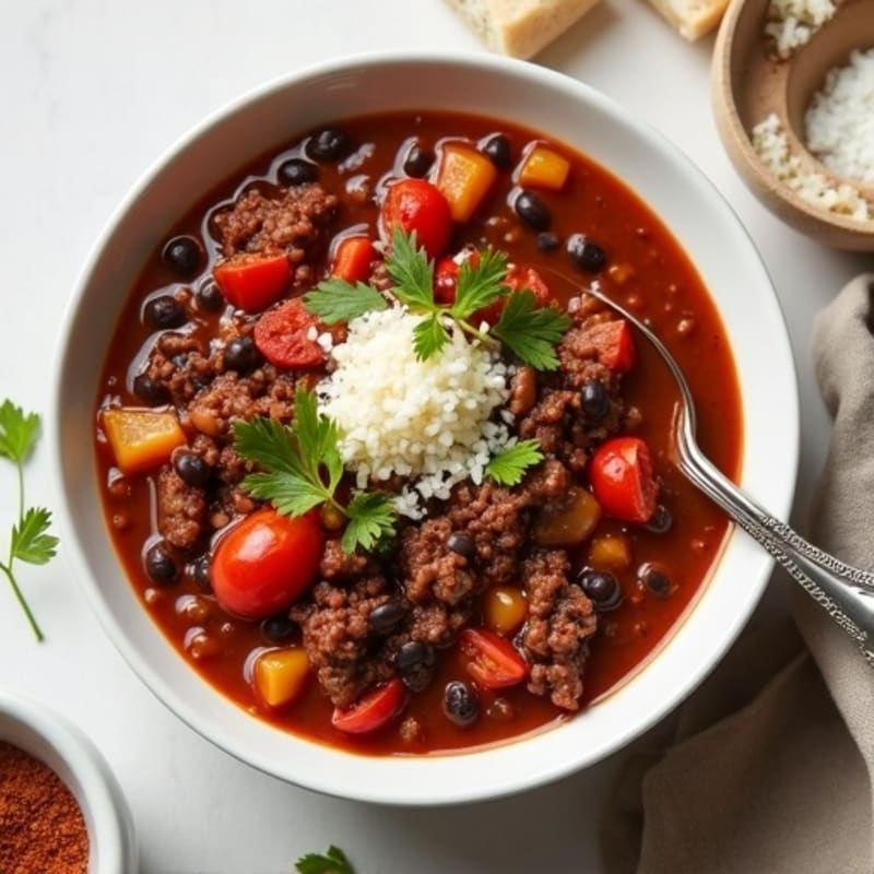 Hearty Black Bean and Ground Beef Chili