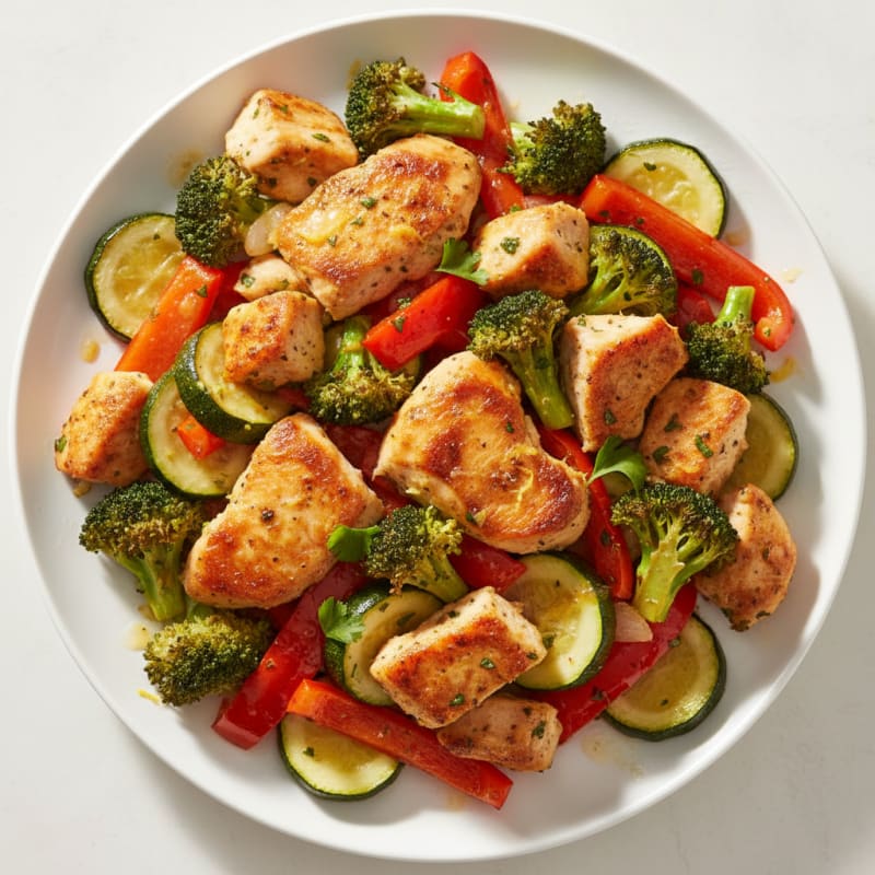 Zesty Lemon-Herb Roasted Vegetables with Chicken