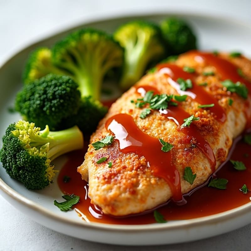 Crispy Baked Chicken and Broccoli with Sticky Sweet and Savory Glaze