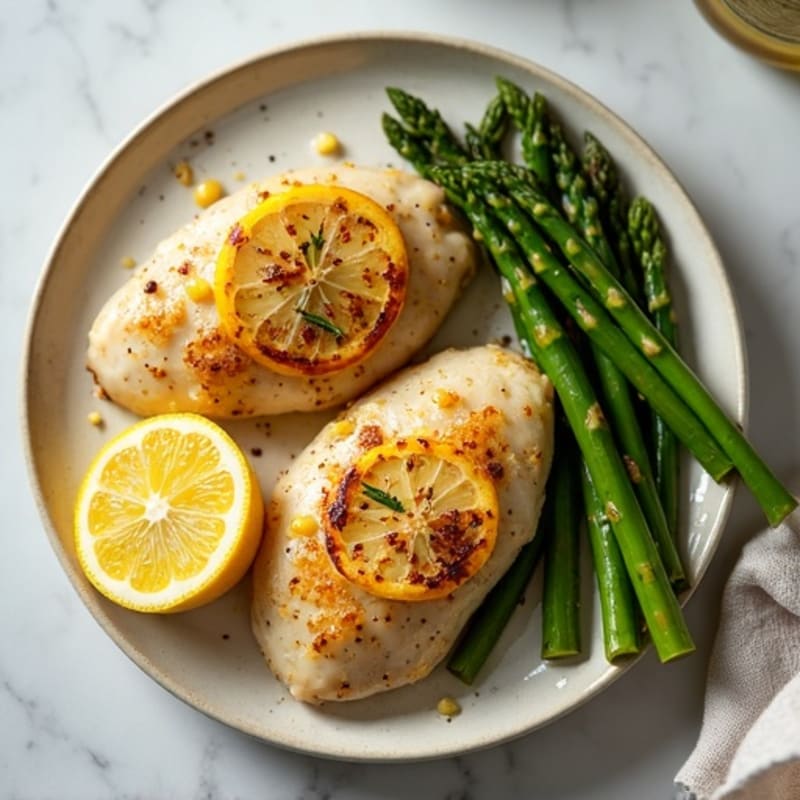 Sheet Pan Lemon Garlic Chicken with Crispy Roasted Asparagus
