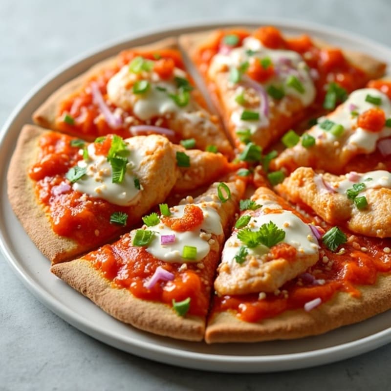 Healthy Buffalo Chicken Pizza