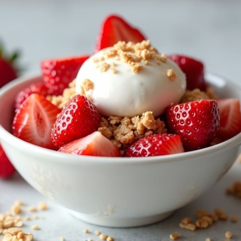 Protein-Packed Greek Yogurt Strawberry Shortcake Bowl