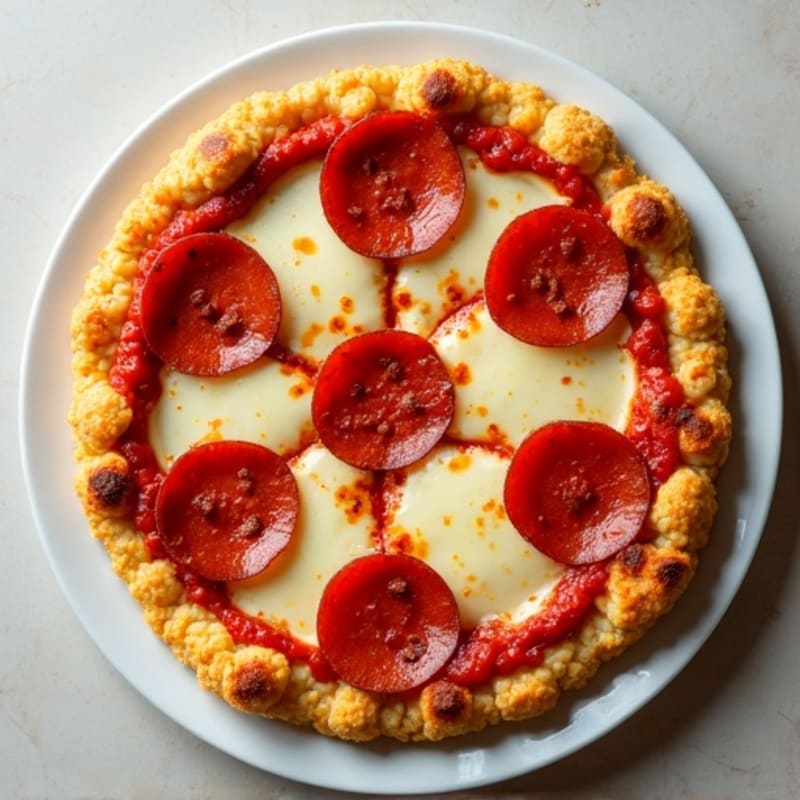 Cauliflower Crust Pizza with Turkey Pepperoni